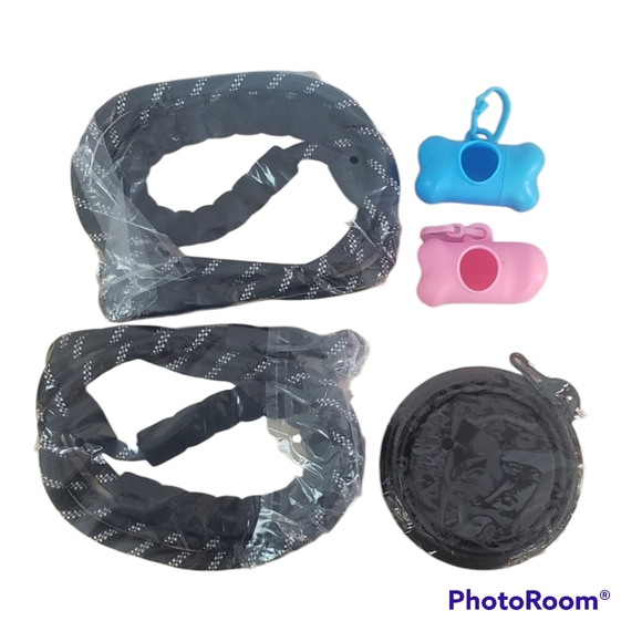 Dog Leash 2 Packs with Padded Handle, Durable Reflective Leash Poop Bag Bowl - Picture 6 of 9